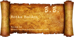 Botka Balázs névjegykártya